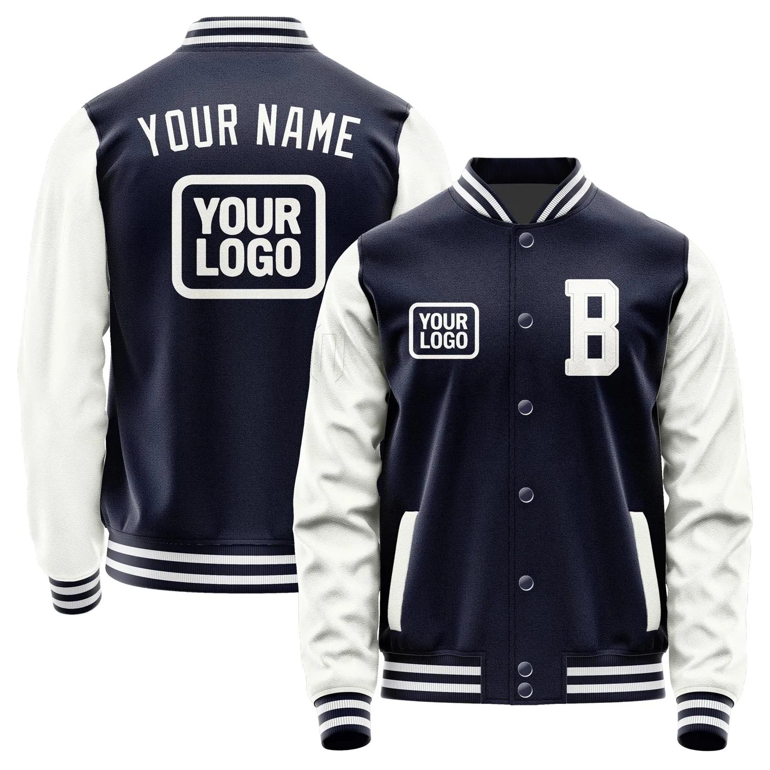 Custom Navy White Jacket sold by Tailorly