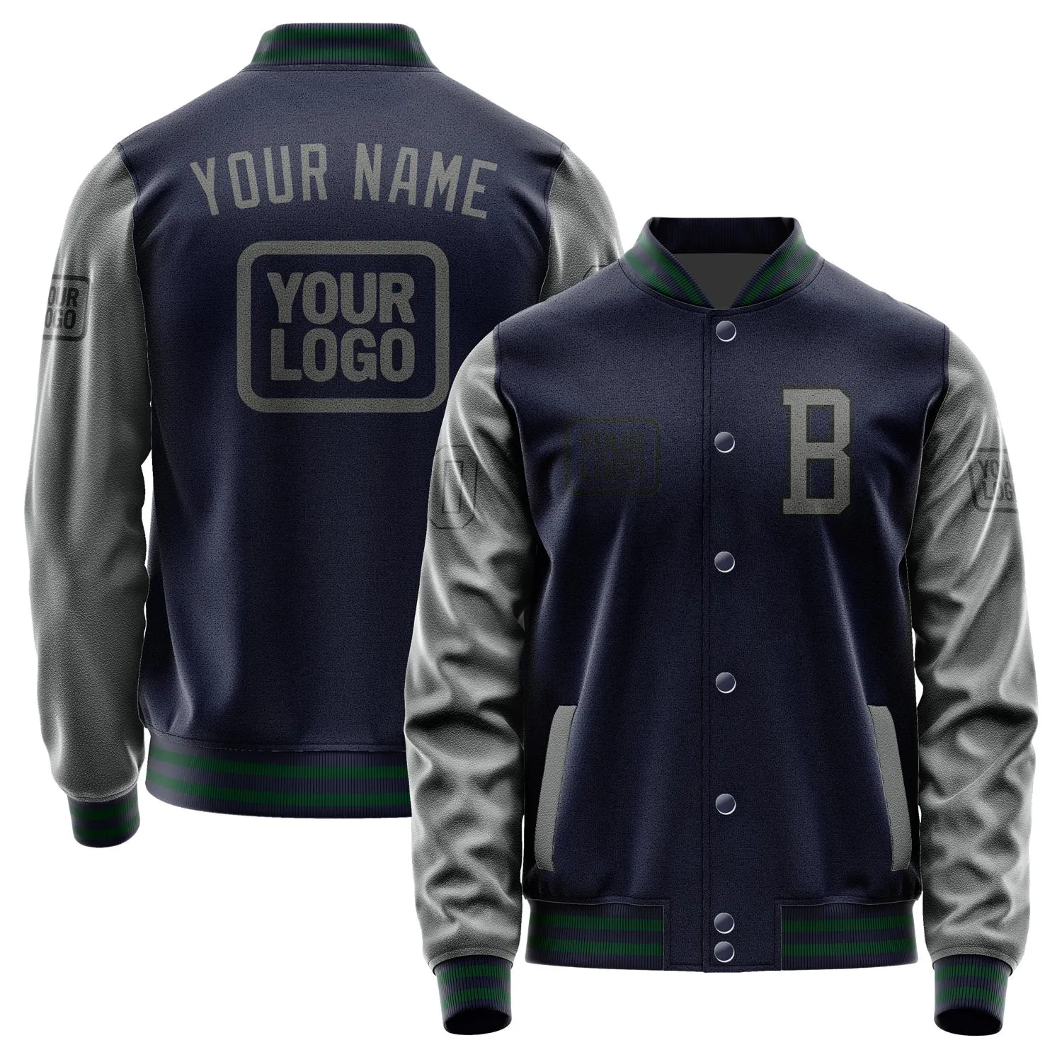 Custom Navy Dark Grey Jacket sold by Tailorly