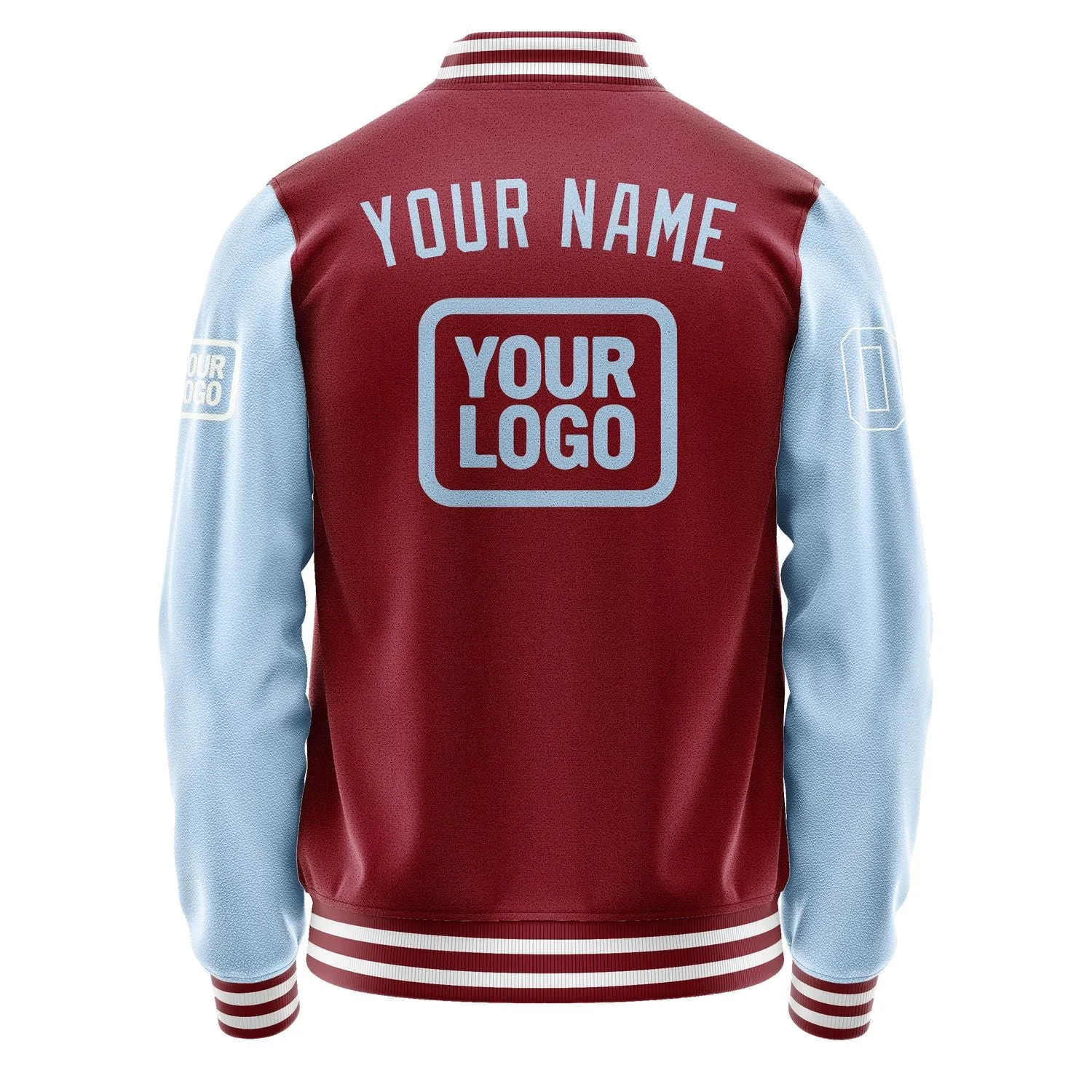 Custom Crimson Red Light Blue Jacket sold by Tailorly product image thumbnail 4