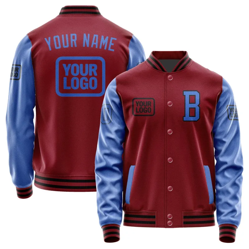 Custom Crimson Red Sky Blue Jacket sold by Tailorly
