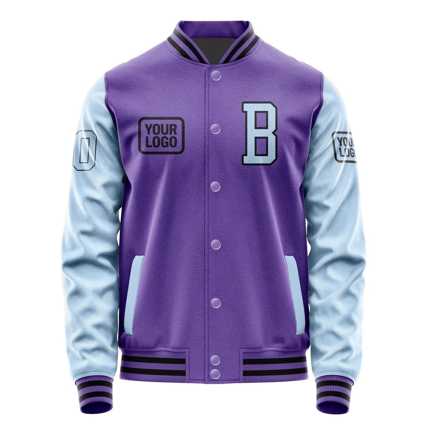 Custom Light Purple Light Blue Jacket sold by Tailorly product image thumbnail 2
