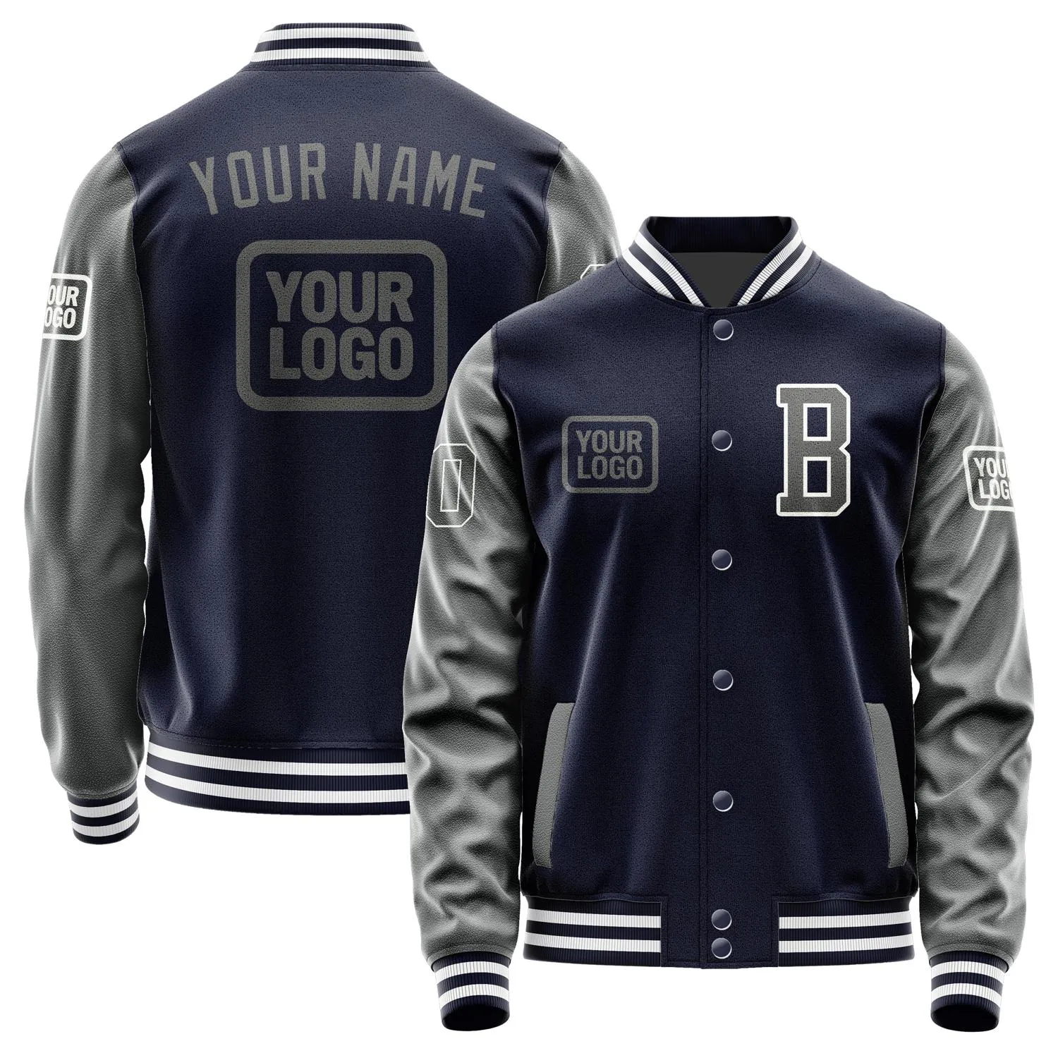 Custom Navy Dark Grey Jacket sold by Tailorly