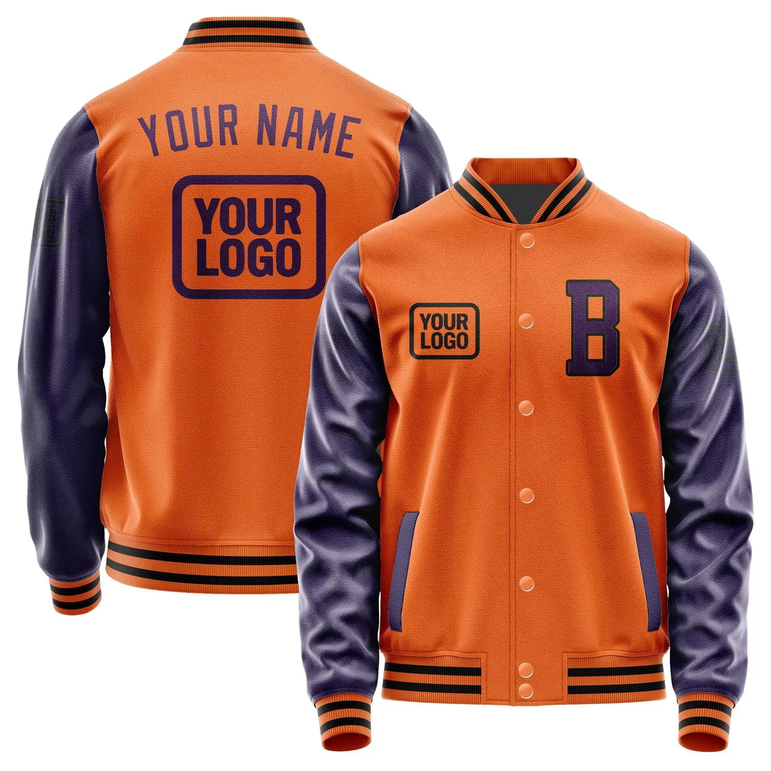 Custom Orange Purple Jacket sold by Tailorly