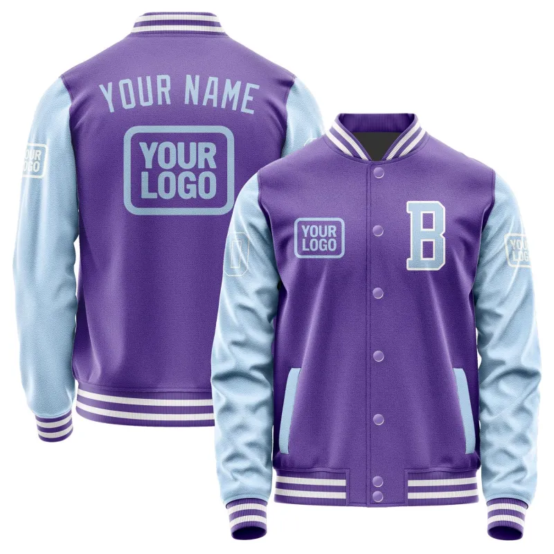 Custom Light Purple Light Blue Jacket sold by Tailorly