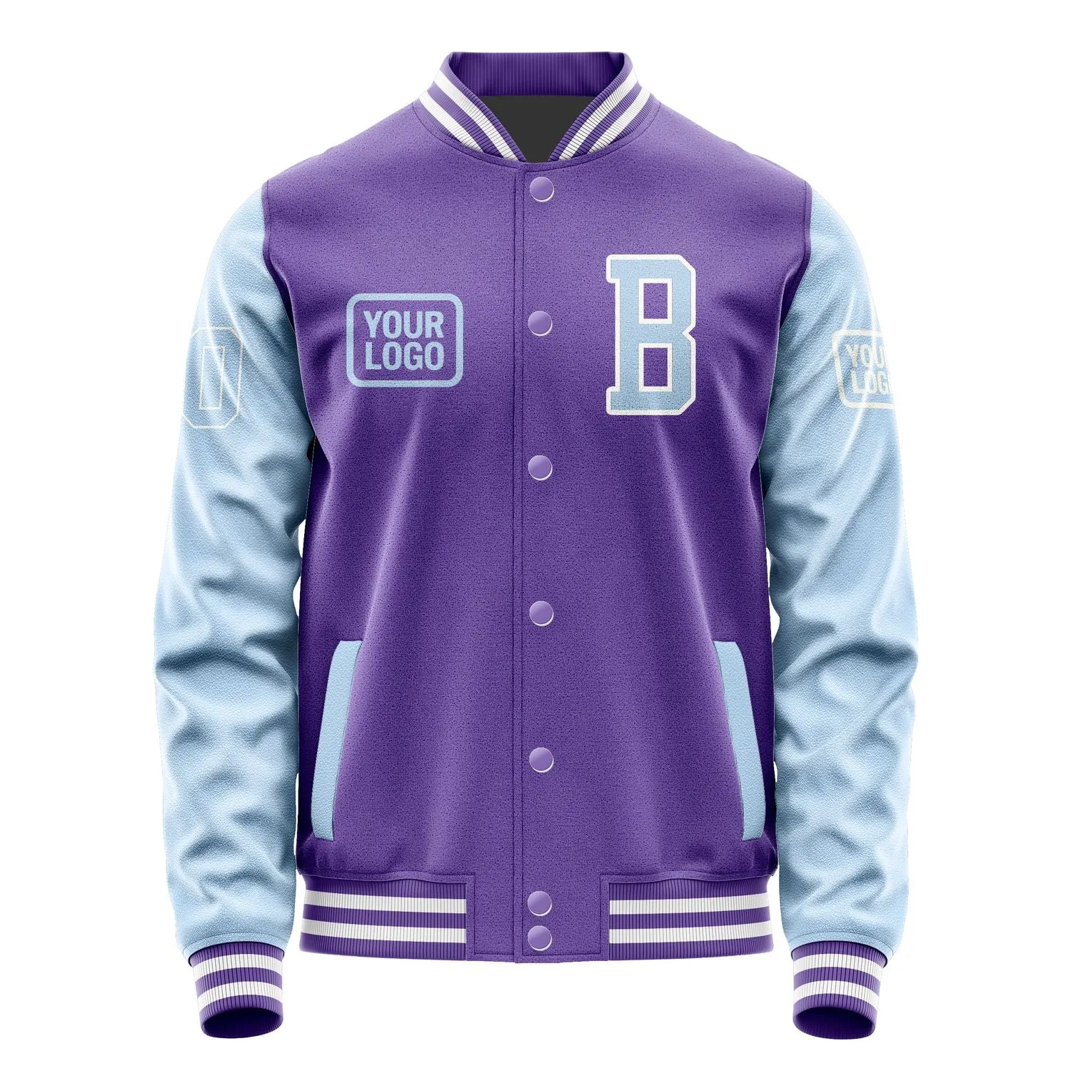 Custom Light Purple Light Blue Jacket sold by Tailorly product image thumbnail 2