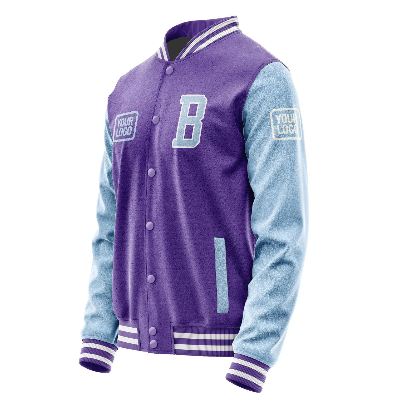 Custom Light Purple Light Blue Jacket sold by Tailorly product image thumbnail 3