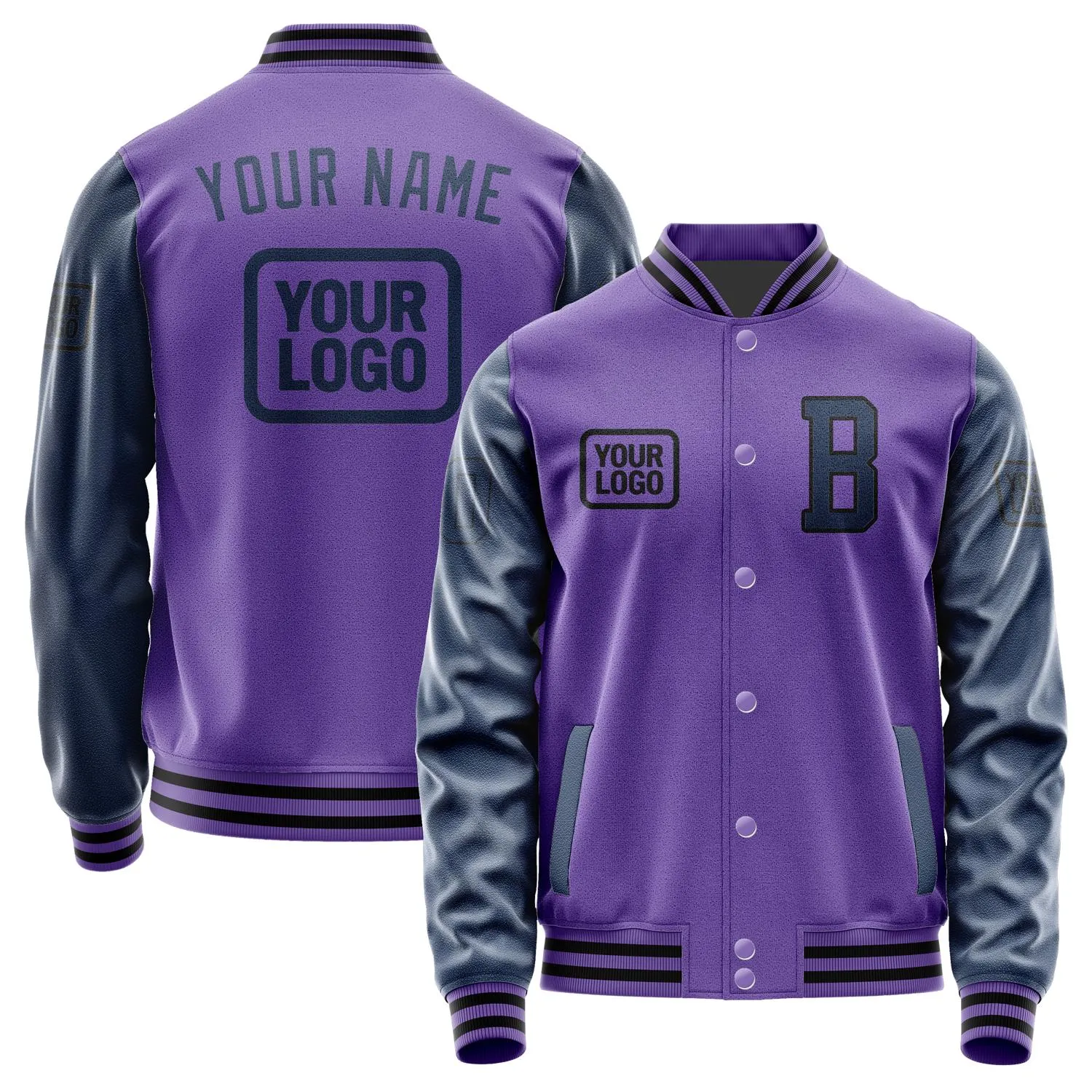 Custom Light Purple Blue Jacket sold by Tailorly