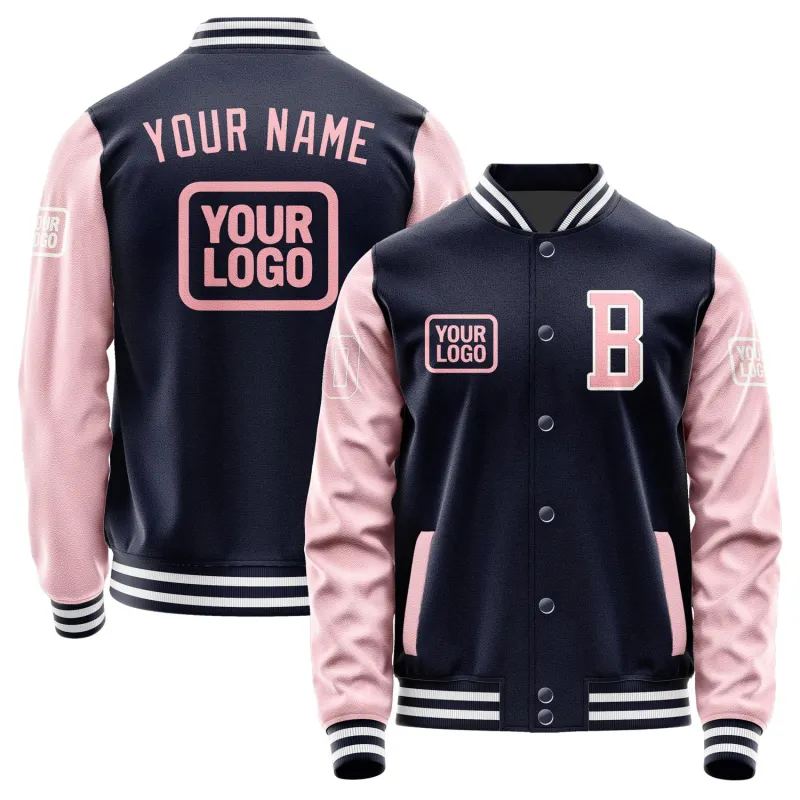 Custom Navy Light Pink Jacket sold by Tailorly