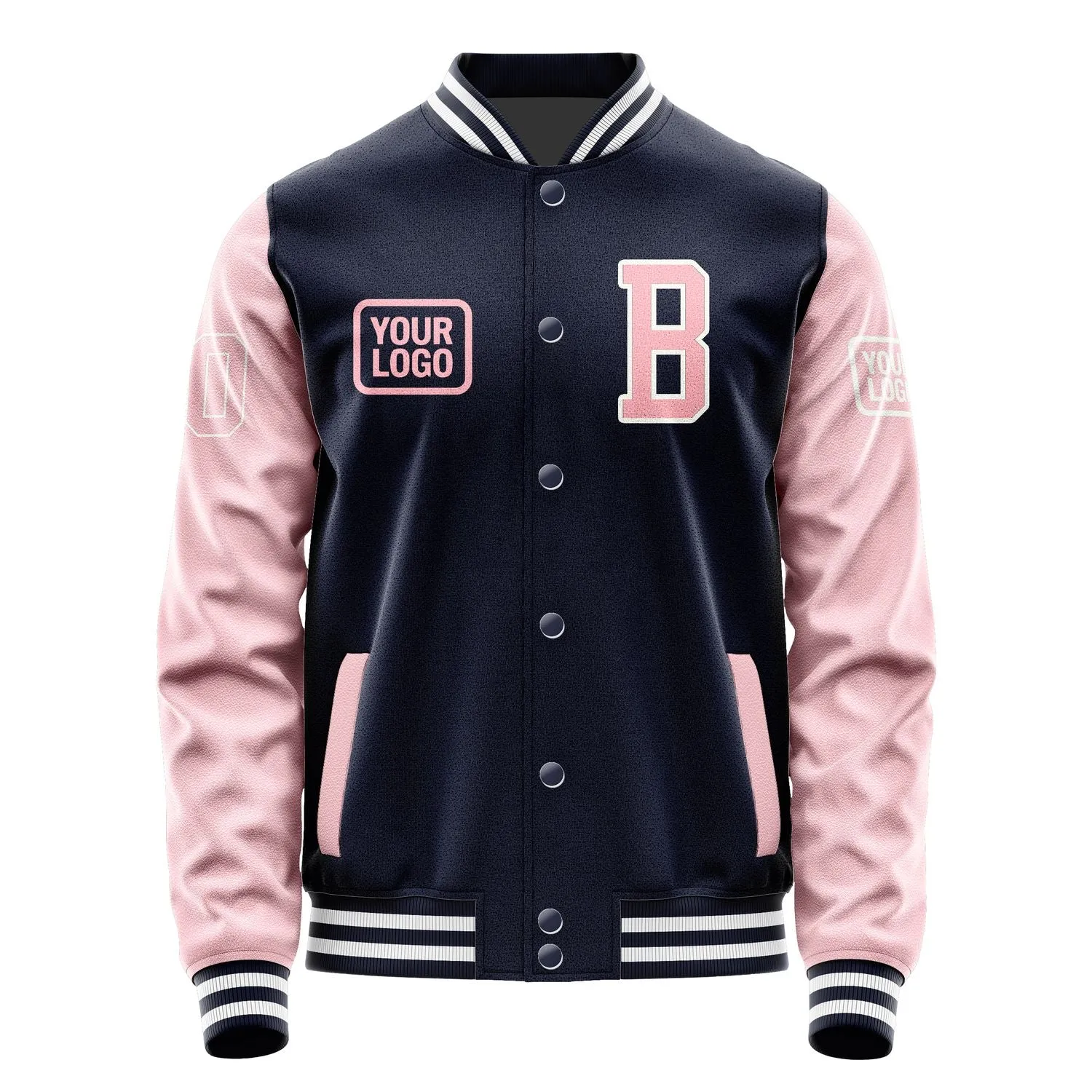Custom Navy Light Pink Jacket sold by Tailorly product image thumbnail 2