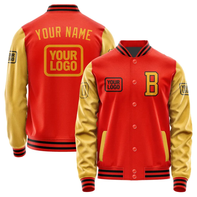 Custom Orange Red Yellow Jacket sold by Tailorly