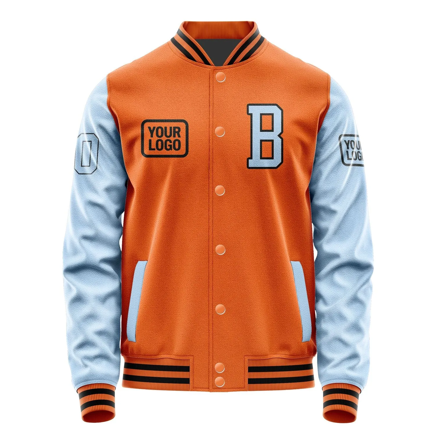 Custom Orange Light Blue Jacket sold by Tailorly product image thumbnail 2