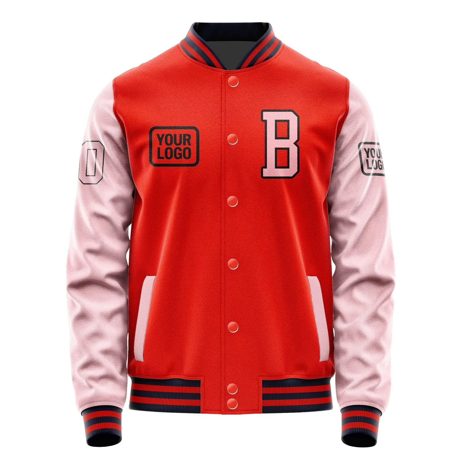 Custom Orange Red Light Pink Jacket sold by Tailorly product image thumbnail 2