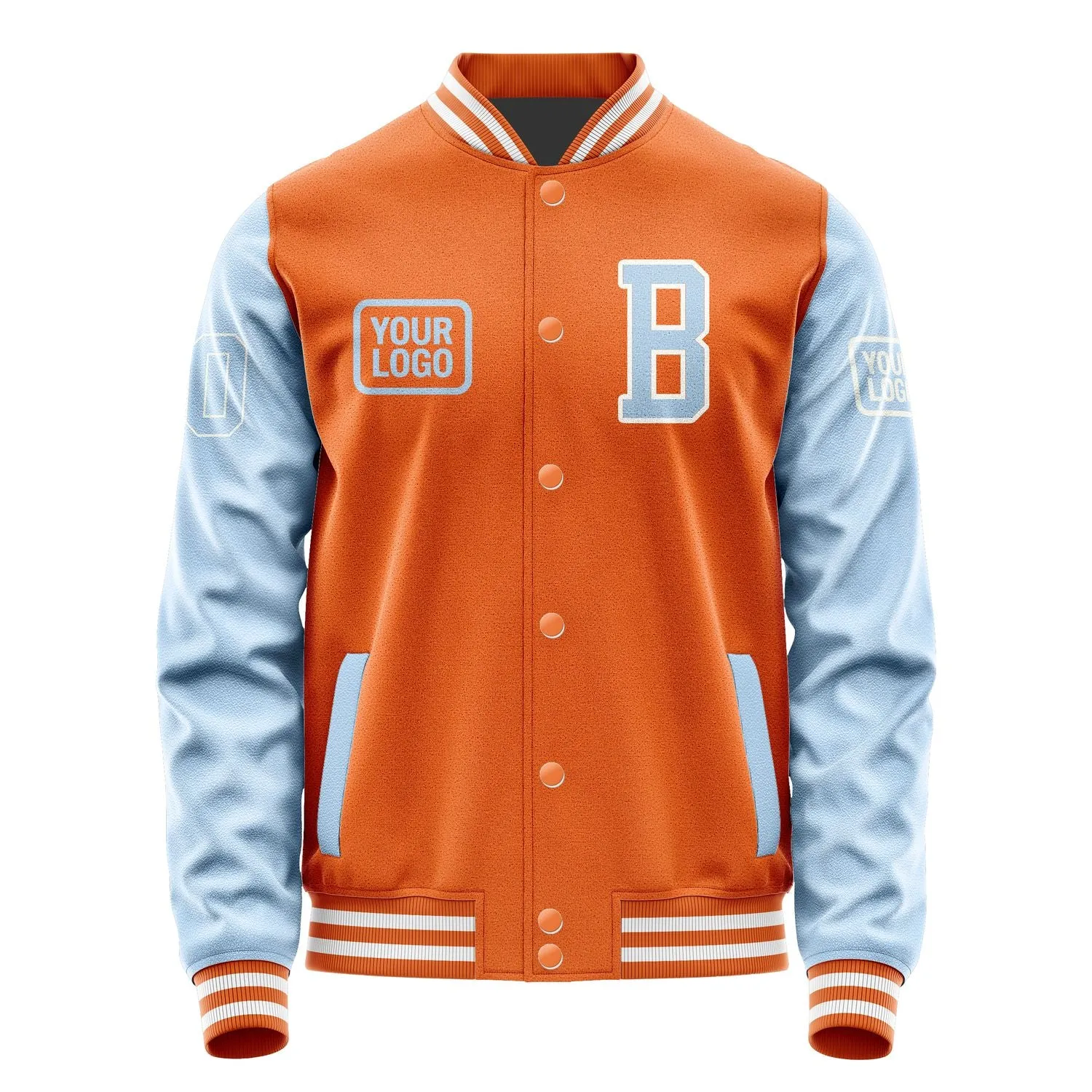 Custom Orange Light Blue Jacket sold by Tailorly product image thumbnail 2