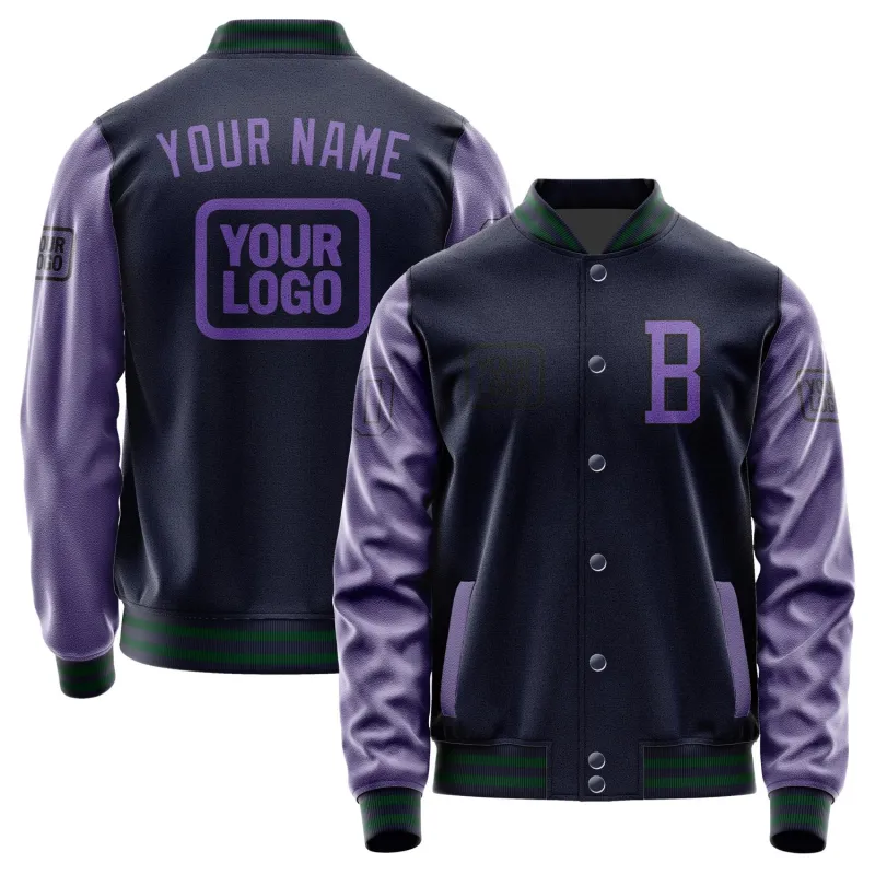 Custom Navy Light Purple Jacket sold by Tailorly