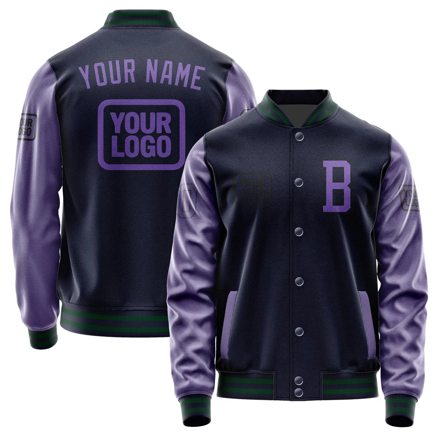 Custom Navy Light Purple Jacket sold by Tailorly