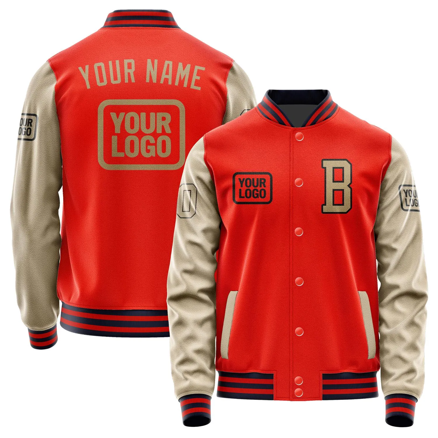 Custom Orange Red Light Khaki Jacket sold by Tailorly