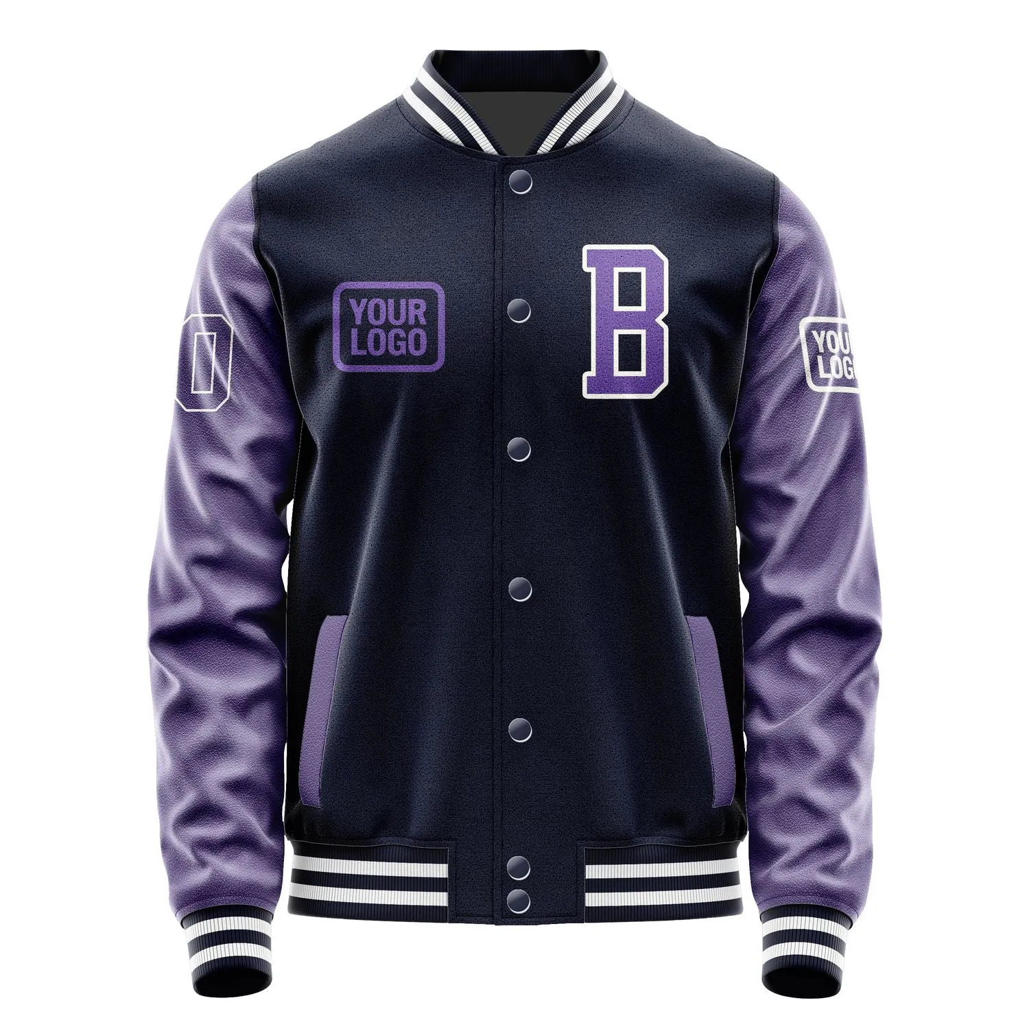 Custom Navy Light Purple Jacket sold by Tailorly product image thumbnail 2