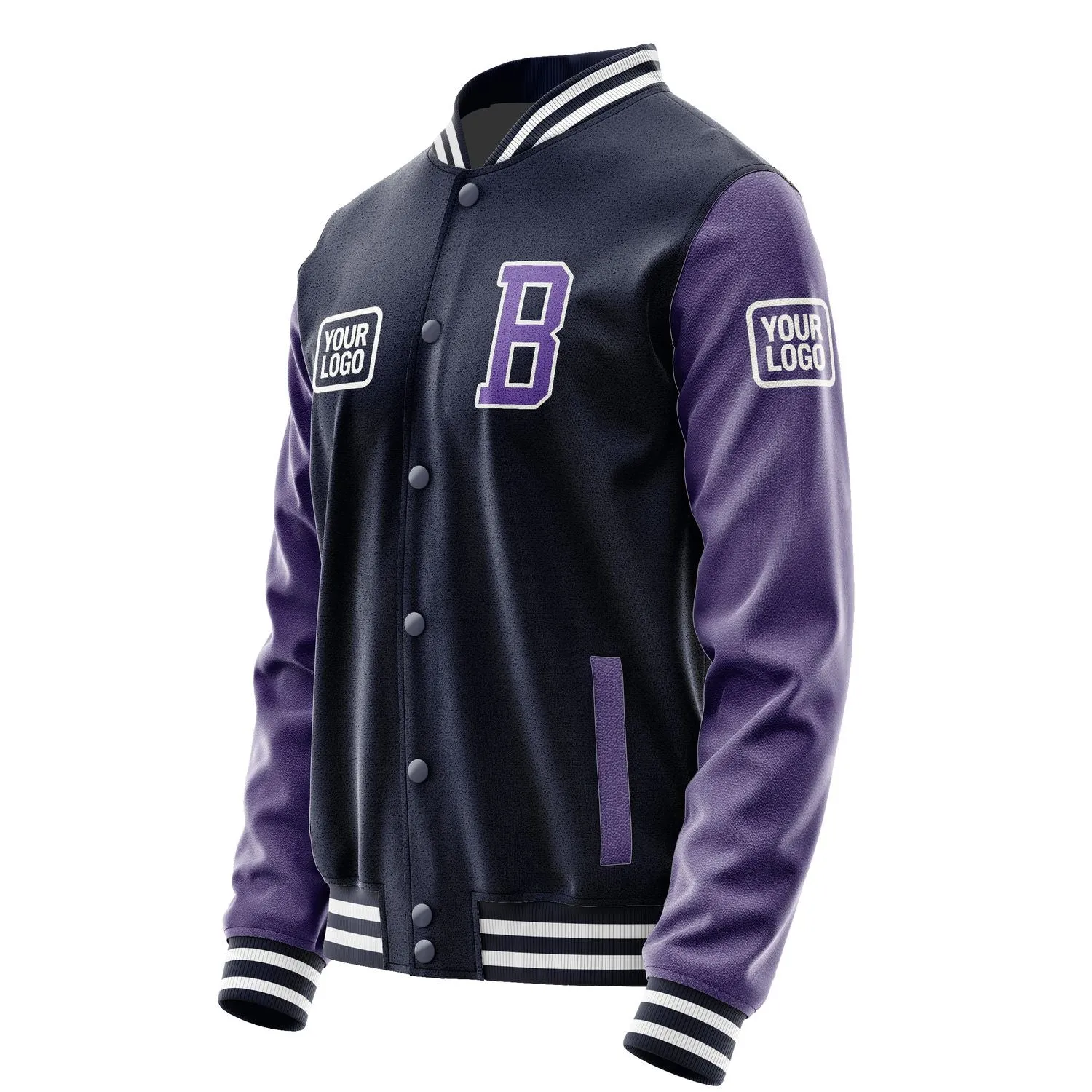 Custom Navy Light Purple Jacket sold by Tailorly product image thumbnail 3