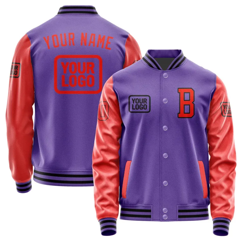 Custom Light Purple Orange Red Jacket sold by Tailorly
