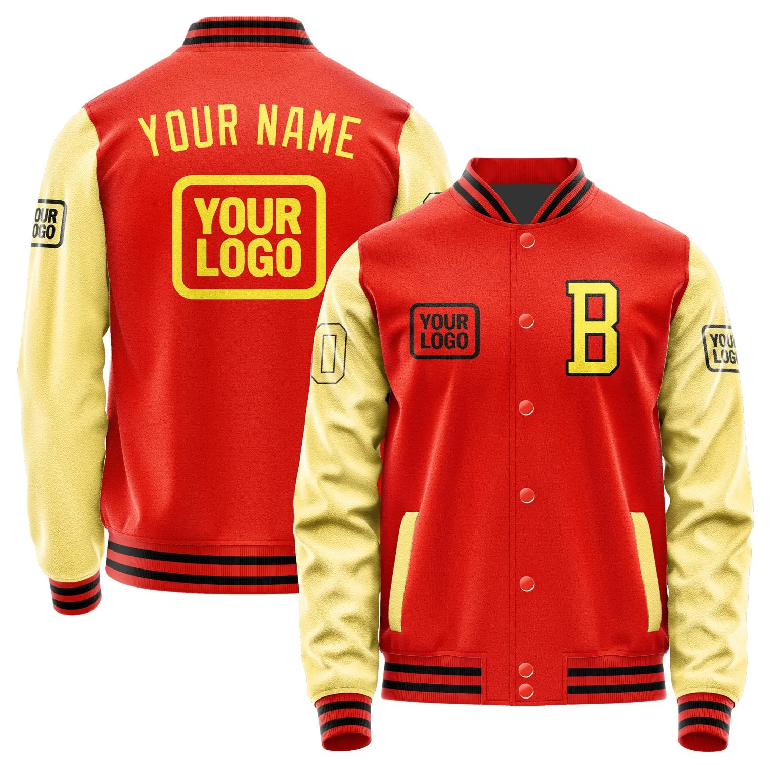 Custom Orange Red Light Yellow Jacket sold by Tailorly