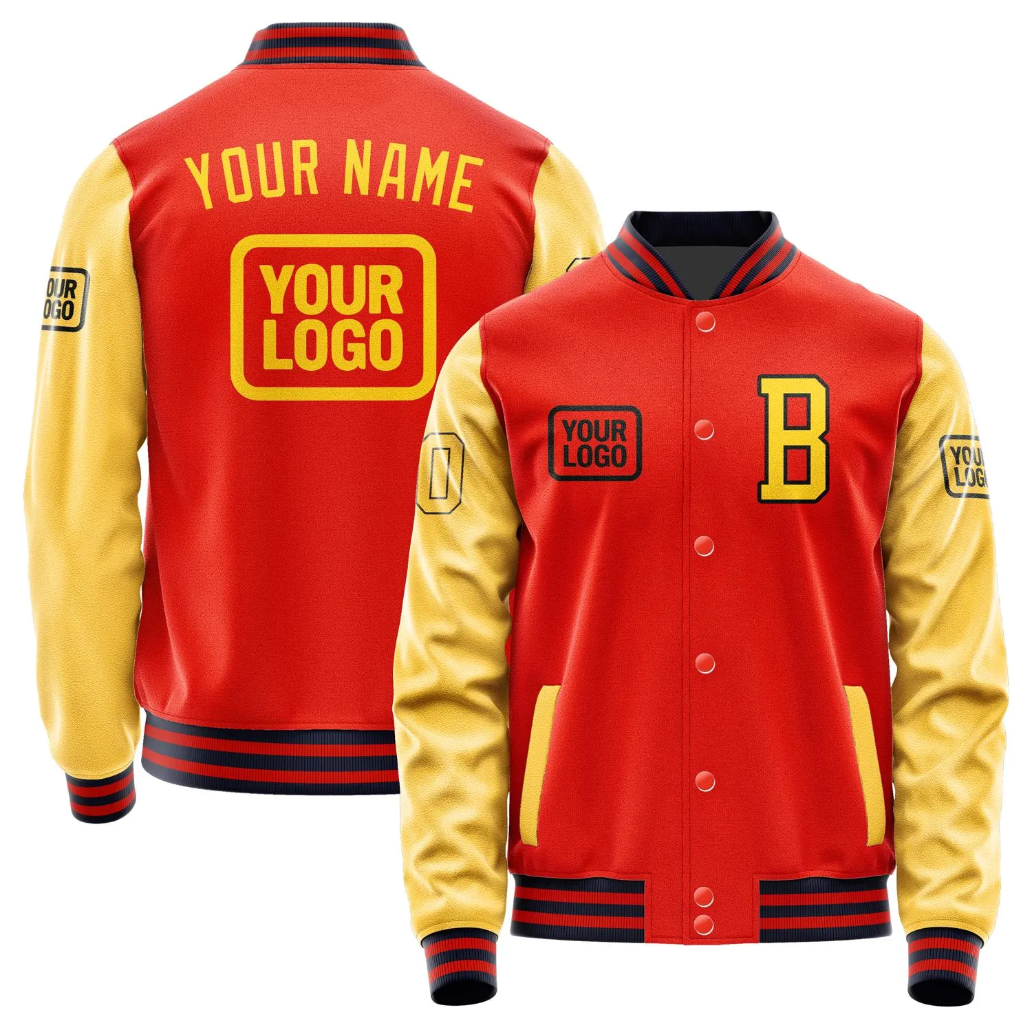 Custom Orange Red Gold Jacket sold by Tailorly