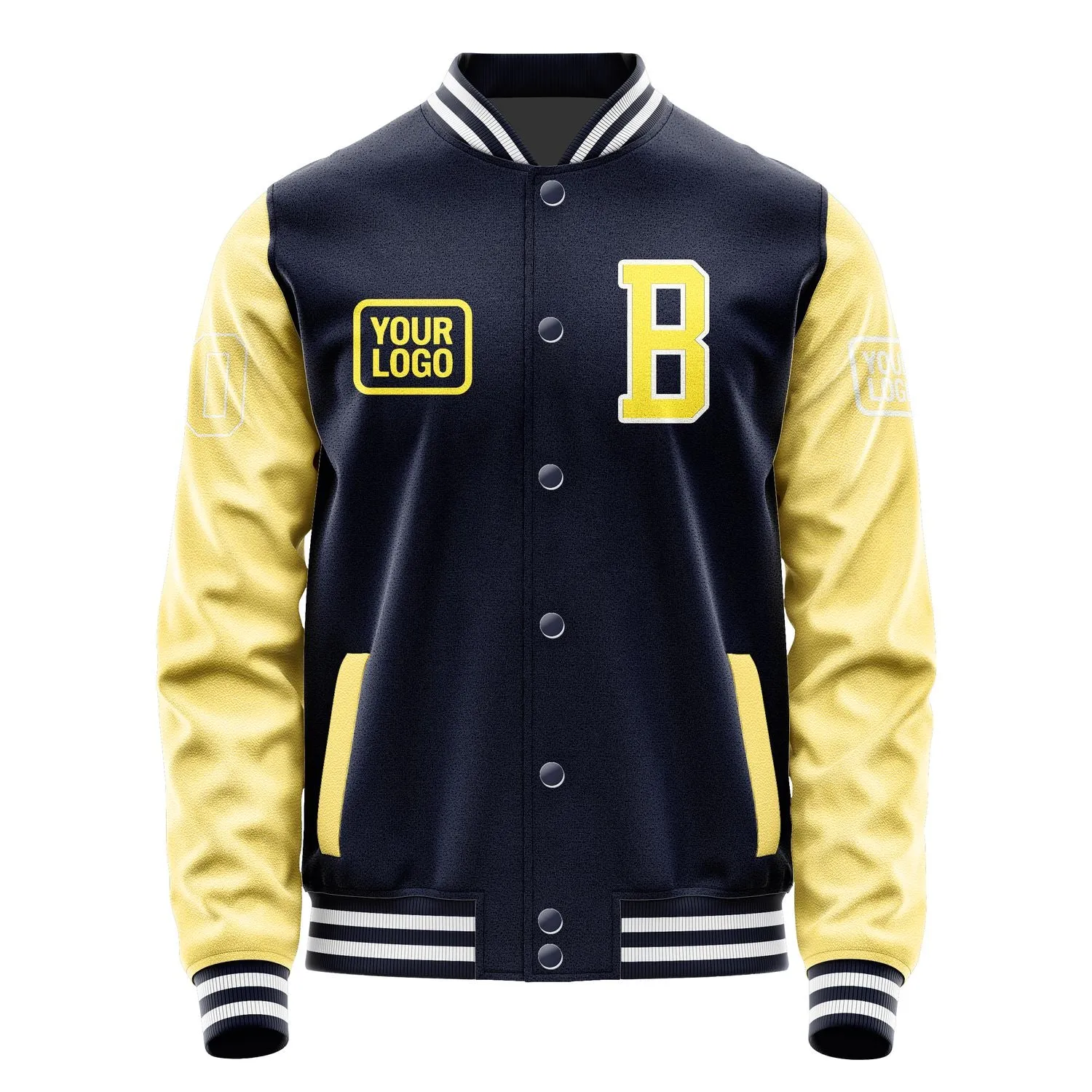Custom Navy Light Yellow Jacket sold by Tailorly product image thumbnail 2