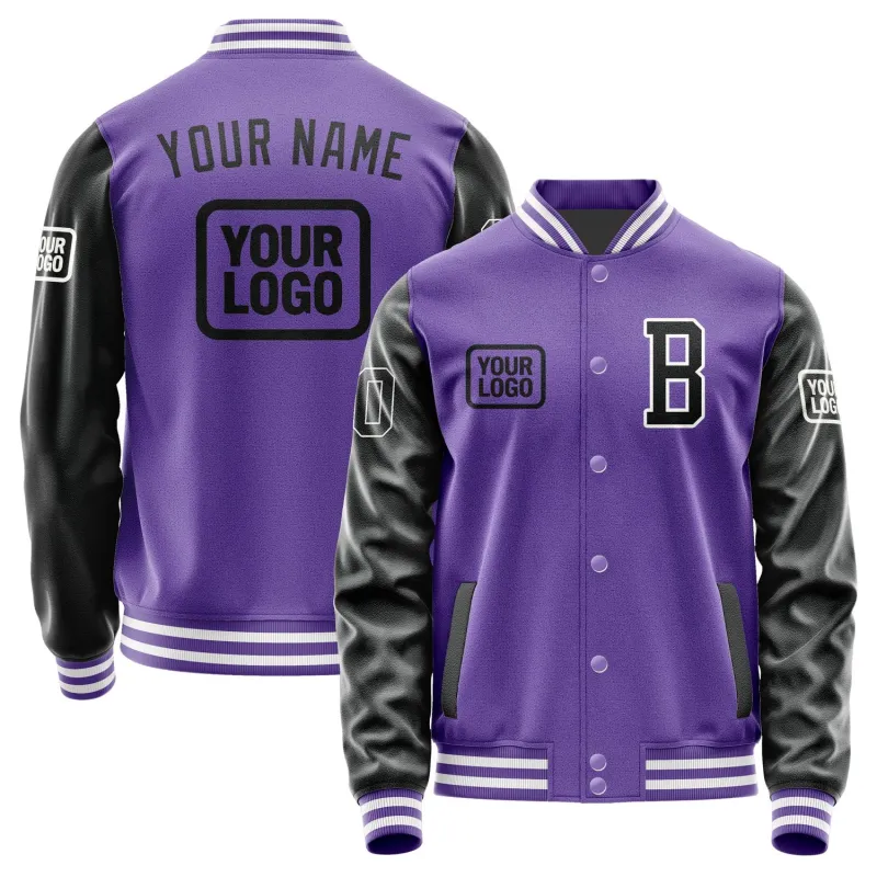 Custom Light Purple Black Jacket sold by Tailorly