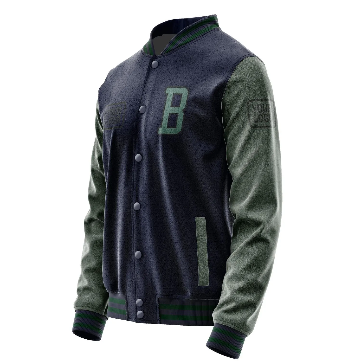 Custom Navy Blue Green Jacket sold by Tailorly product image thumbnail 3