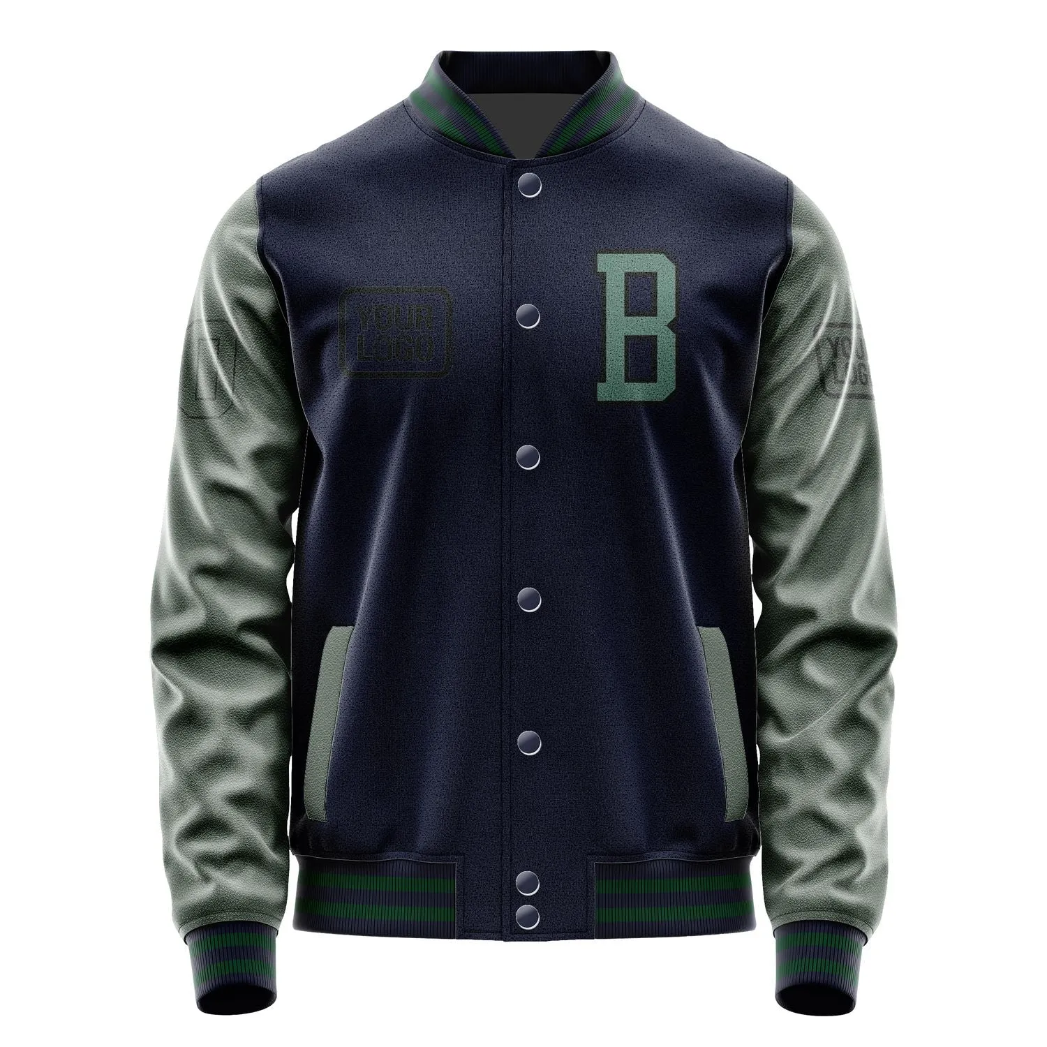 Custom Navy Blue Green Jacket sold by Tailorly product image thumbnail 2