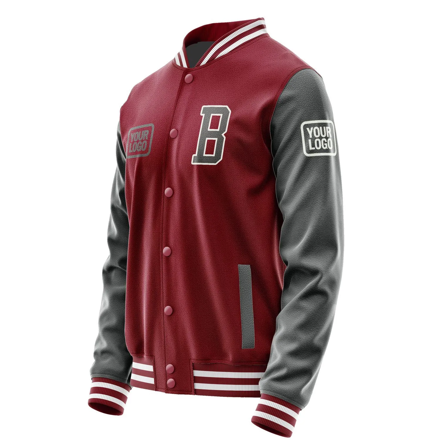 Custom Crimson Red Dark Grey Jacket sold by Tailorly product image thumbnail 3