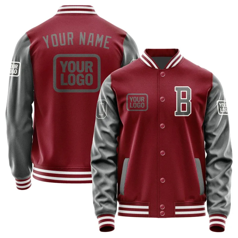 Custom Crimson Red Dark Grey Jacket sold by Tailorly