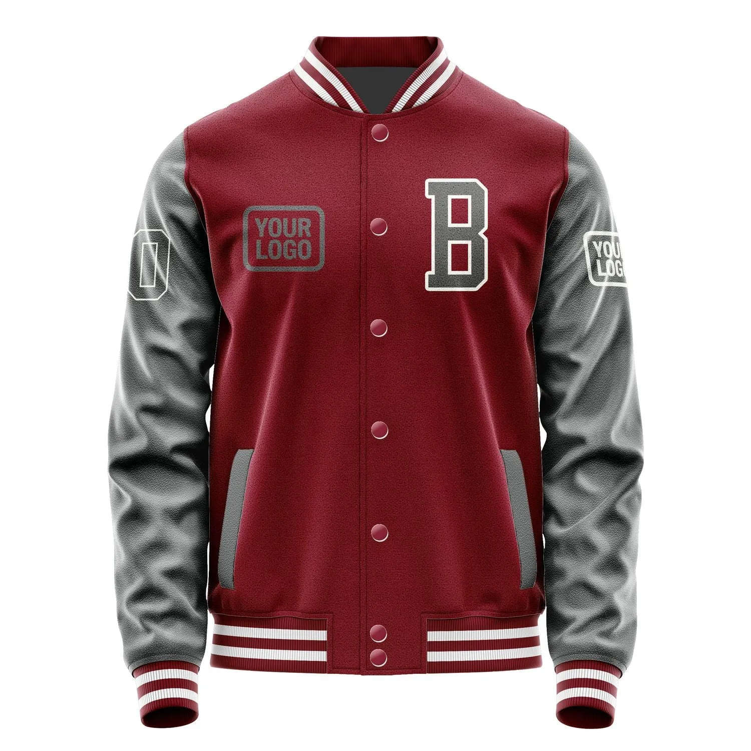 Custom Crimson Red Dark Grey Jacket sold by Tailorly product image thumbnail 2