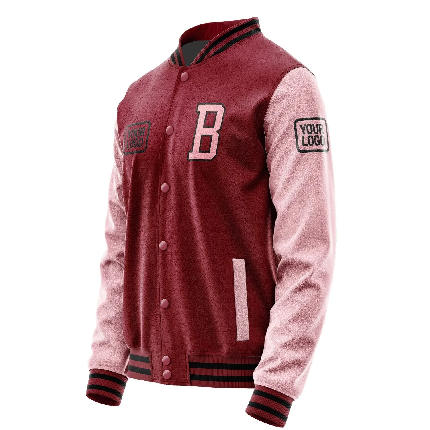 Custom Crimson Red Light Pink Jacket sold by Tailorly product image thumbnail 3