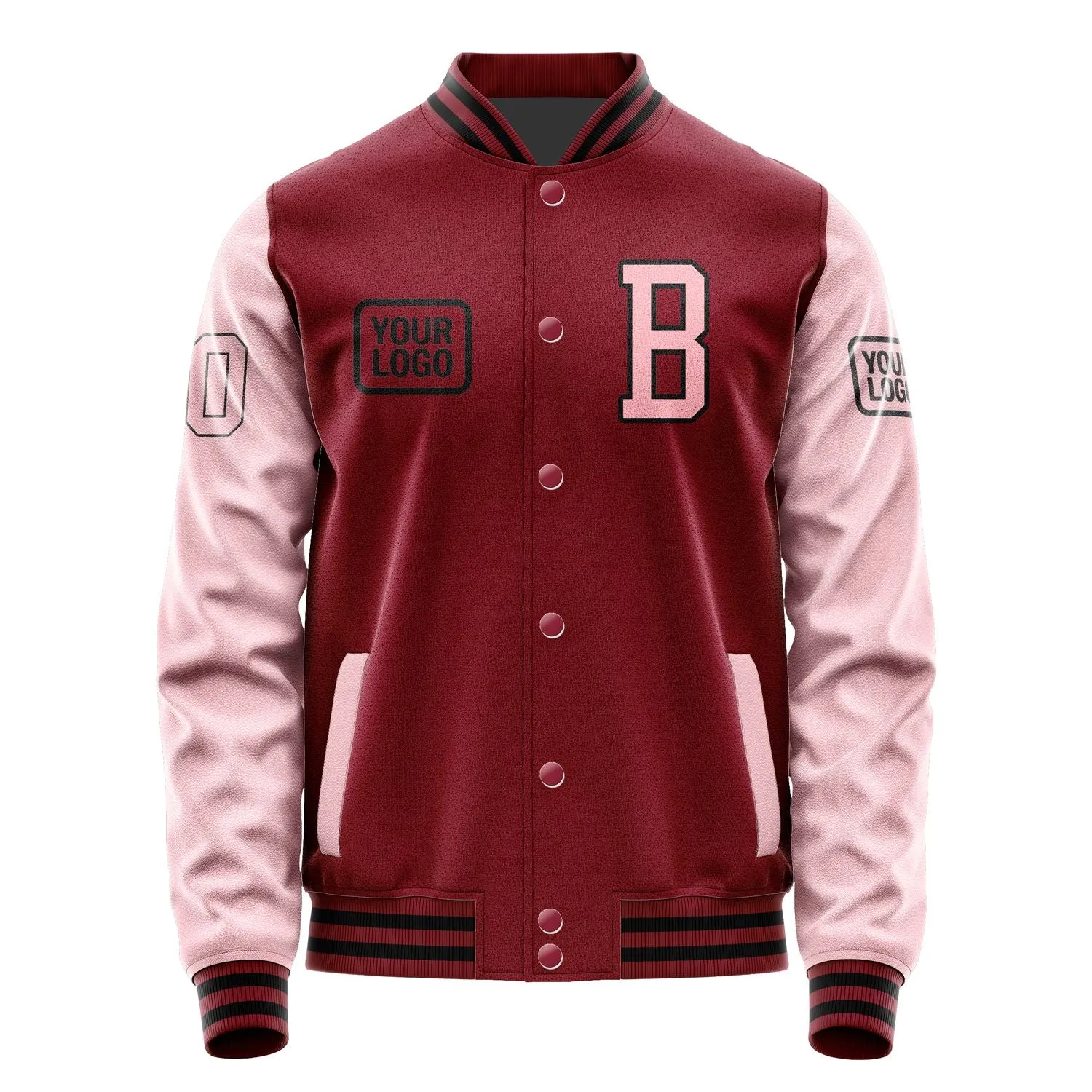 Custom Crimson Red Light Pink Jacket sold by Tailorly product image thumbnail 2