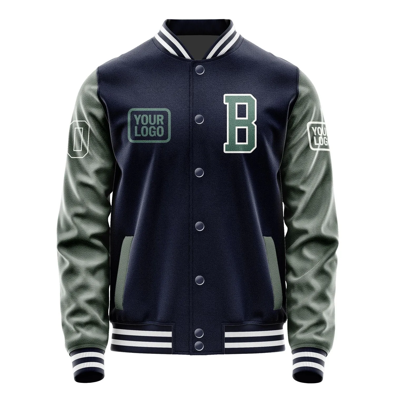 Custom Navy Blue Green Jacket sold by Tailorly product image thumbnail 2