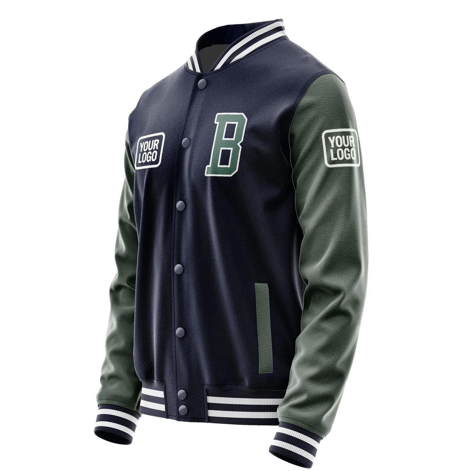 Custom Navy Blue Green Jacket sold by Tailorly product image thumbnail 3