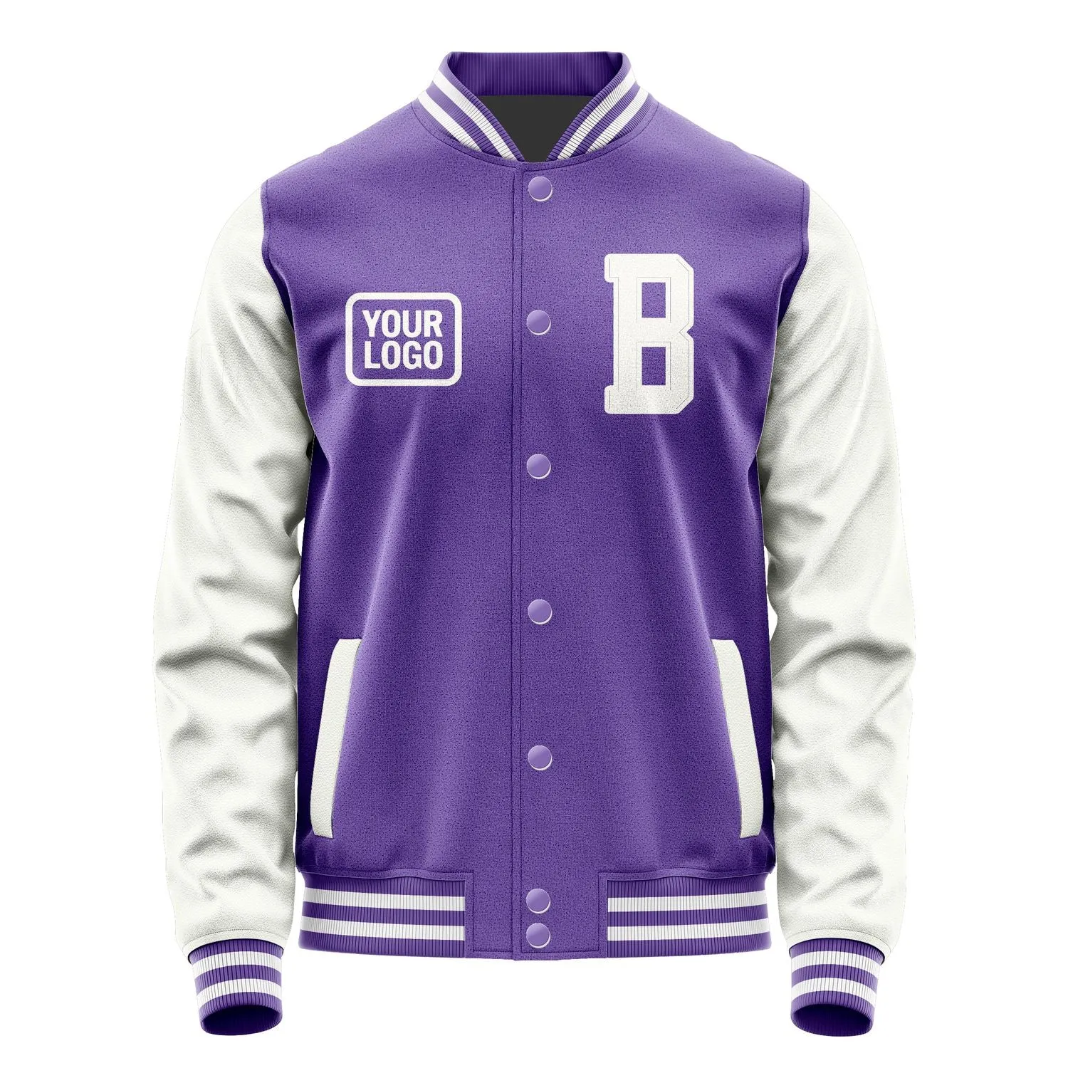 Custom Light Purple White Jacket sold by Tailorly product image thumbnail 2