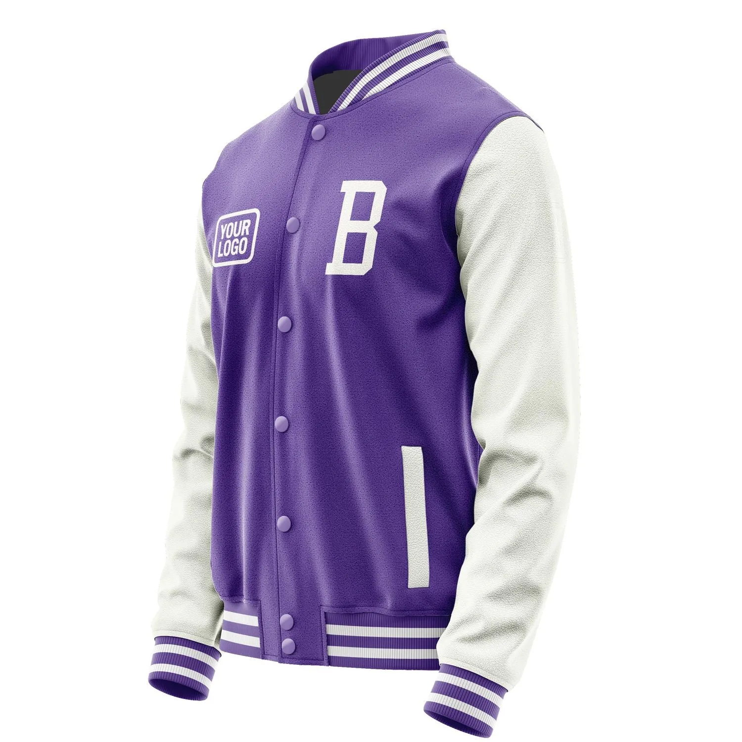 Custom Light Purple White Jacket sold by Tailorly product image thumbnail 3