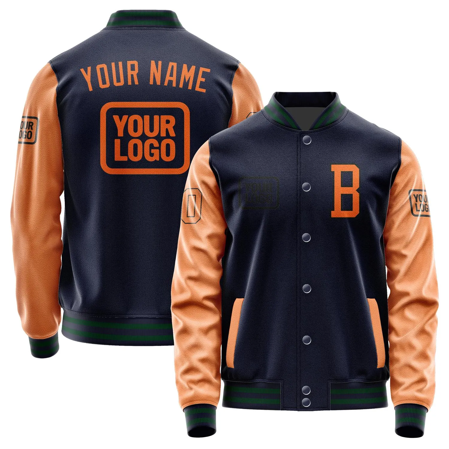 Custom Navy Orange Jacket sold by Tailorly