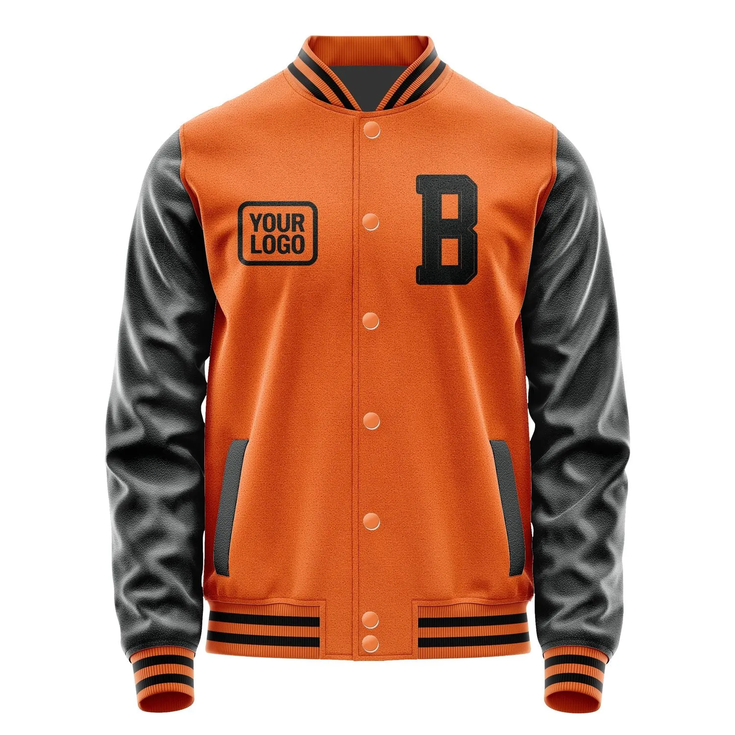 Custom Orange Black Jacket sold by Tailorly product image thumbnail 2