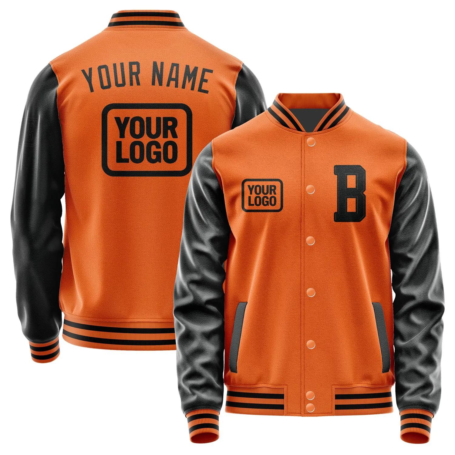 Custom Orange Black Jacket sold by Tailorly
