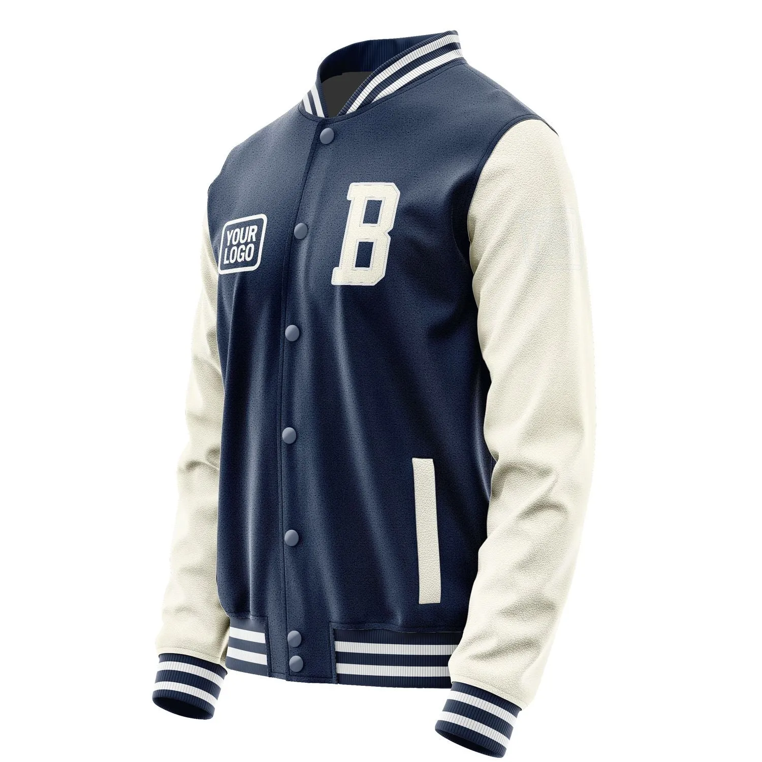 Custom Blue Cream Jacket sold by Tailorly product image thumbnail 3