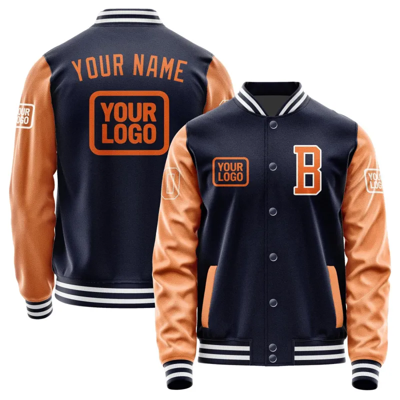 Custom Navy Orange Jacket sold by Tailorly