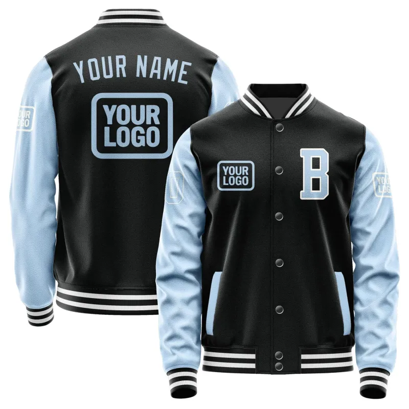 Custom Black Light Blue Jacket sold by Tailorly