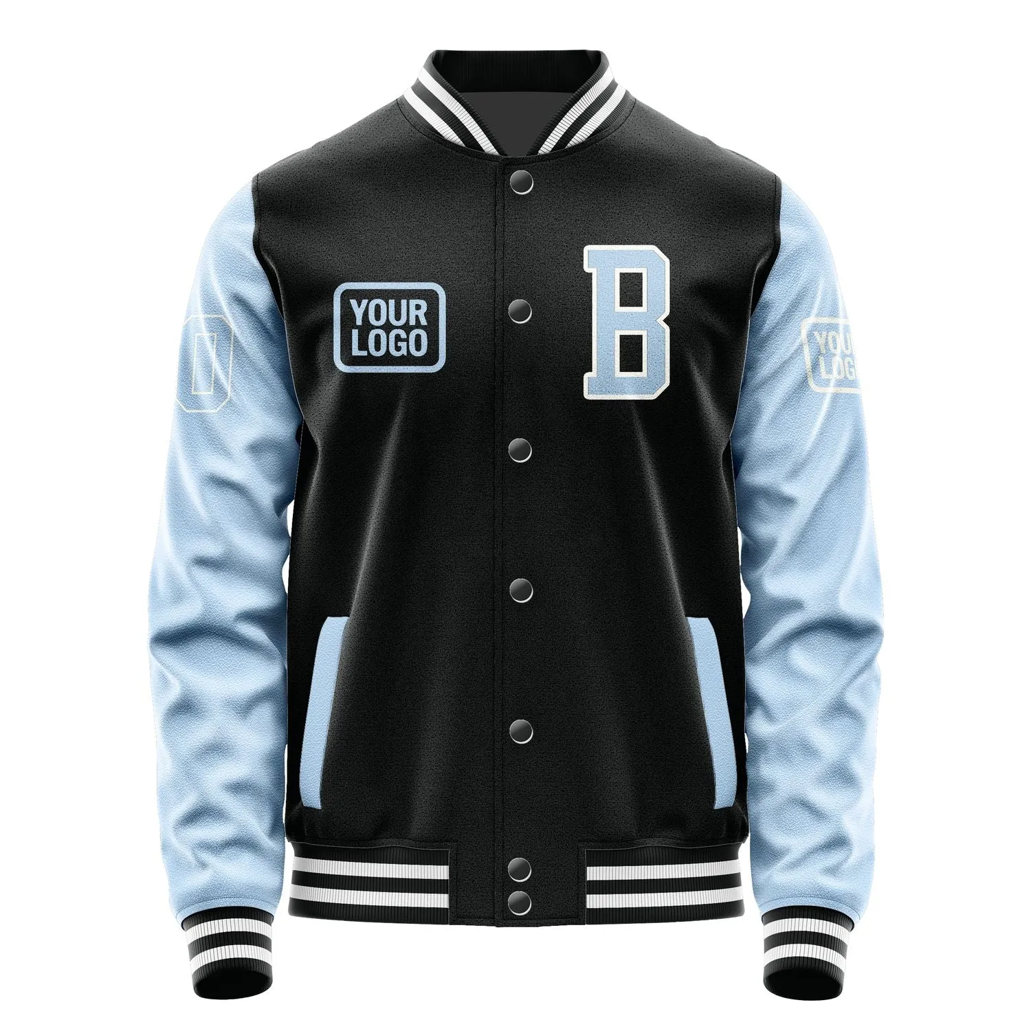 Custom Black Light Blue Jacket sold by Tailorly product image thumbnail 2