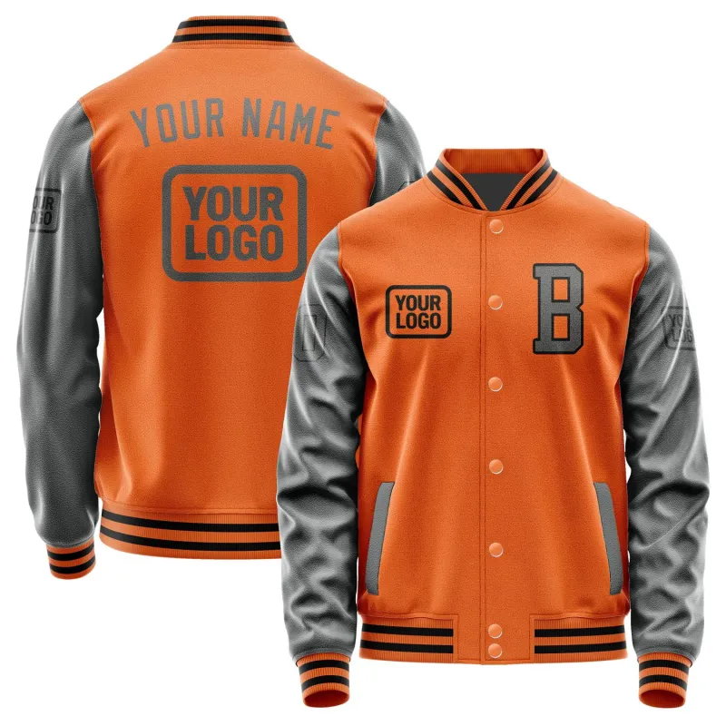 Custom Orange Dark Grey Jacket sold by Tailorly