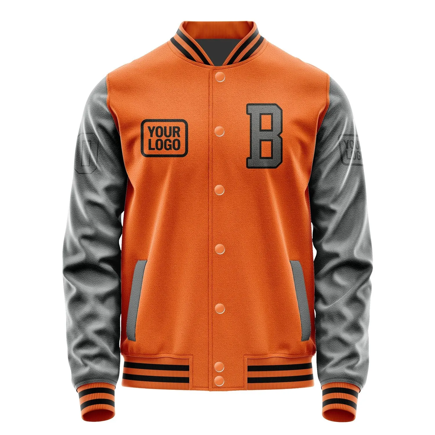 Custom Orange Dark Grey Jacket sold by Tailorly product image thumbnail 2