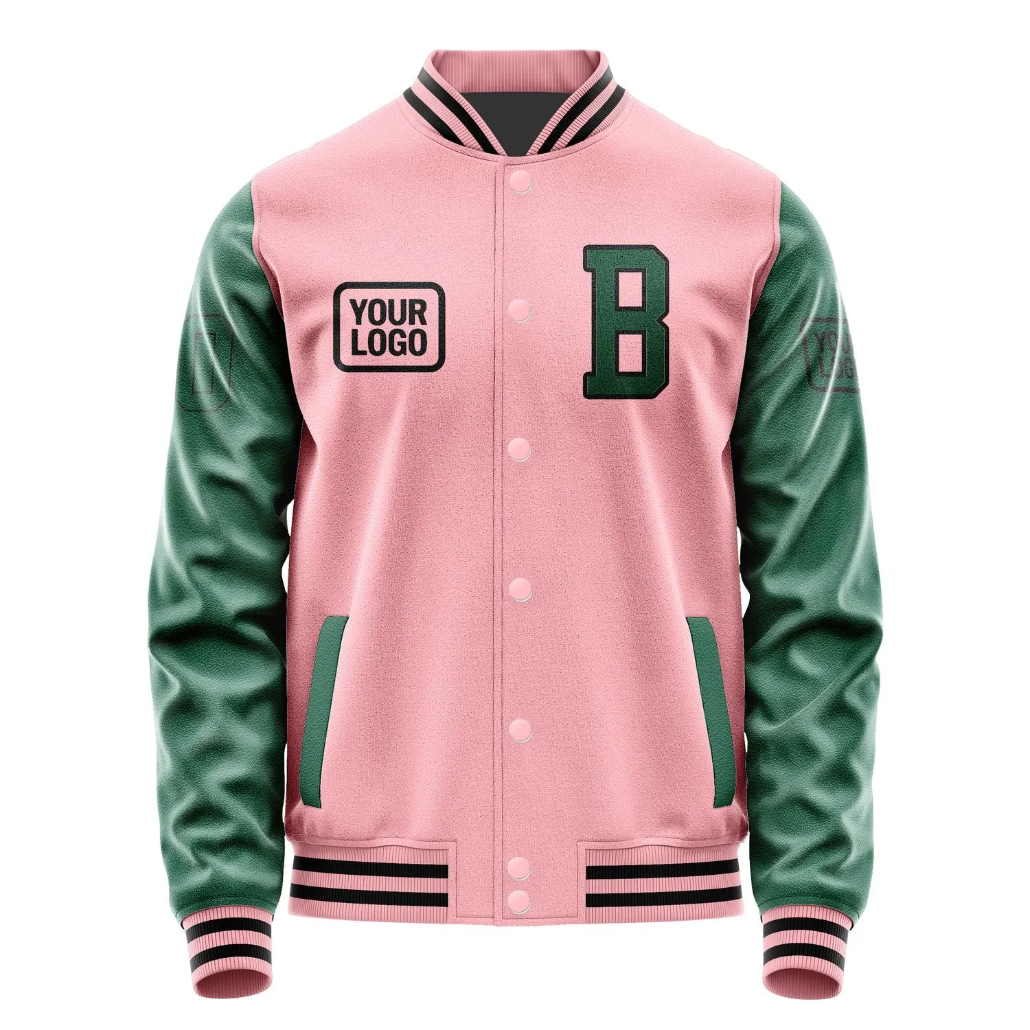 Custom Light Pink Green Jacket sold by Tailorly product image thumbnail 2
