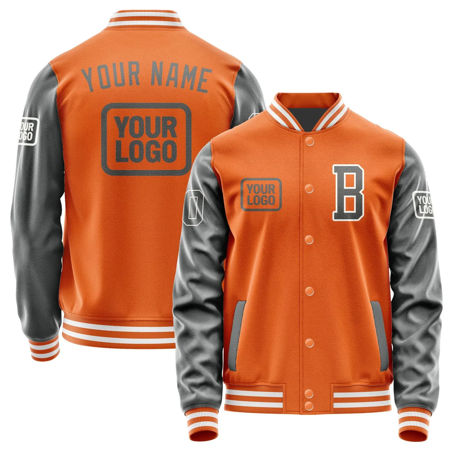 Custom Orange Dark Grey Jacket sold by Tailorly