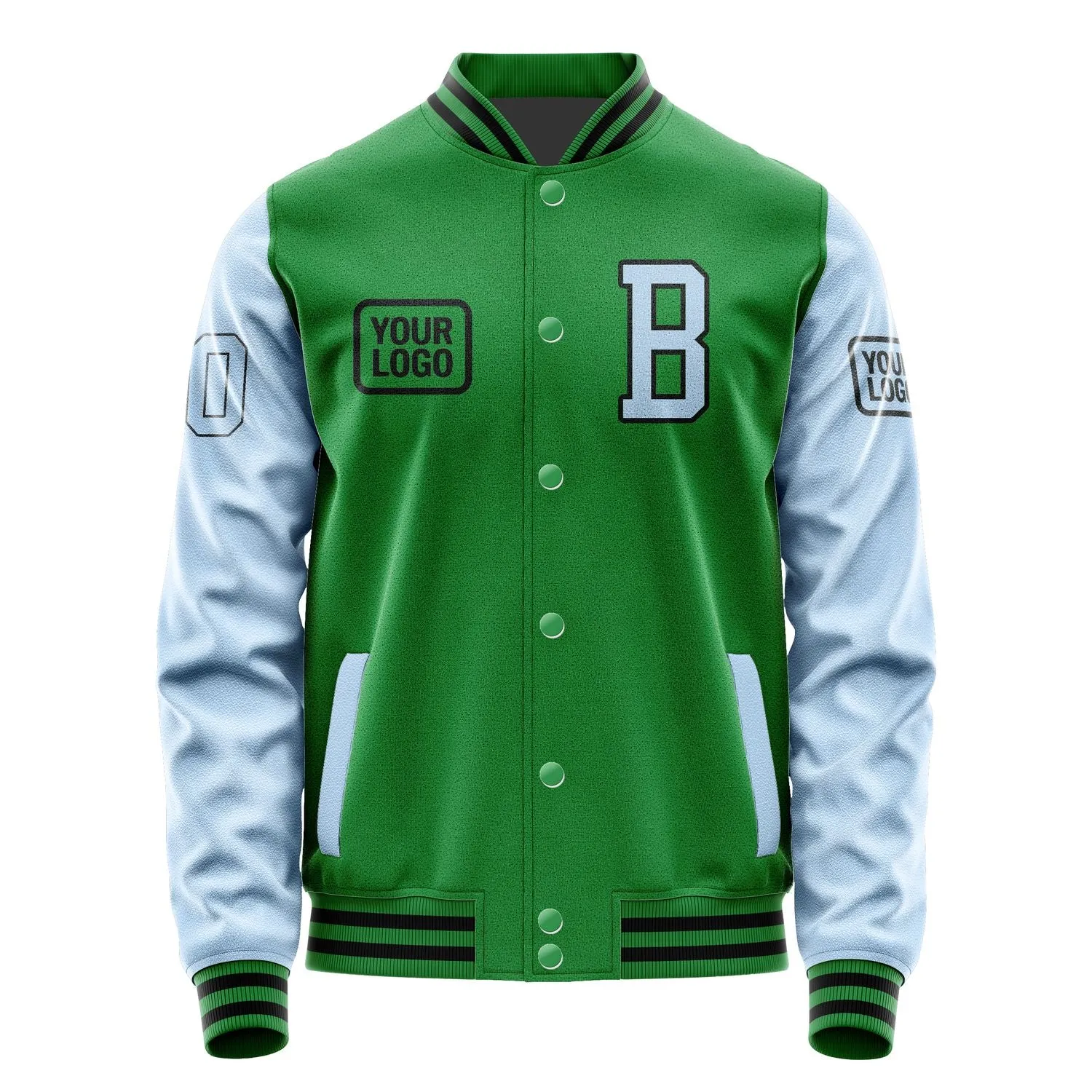 Custom Emerald Green Light Blue Jacket sold by Tailorly product image thumbnail 2